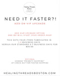 VIP UPGRADE  • Need your items faster?! Add this upgrade option to your cart and we will begin fabrication today!