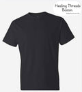 Adaptive Shoulder Surgery Shirt: Black Cotton Button-Down Recovery Tee