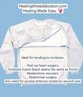 TORSO modification with closure from under arm to and including waist. Ideal for access to surgical site of back or torso