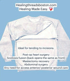 TORSO Navy Adaptive Sweatshirt: Torso Snap Access for Post-Surgery Recovery Scoliosis Fusion clothes for Heart Surgery Spinal Fusion Shirt