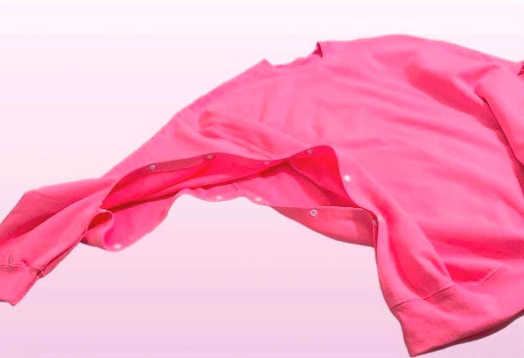 Wrist-or-Hand Surgery Crewneck Sweatshirt with  Button Snaps for Easy Dressing Post Surgery Recovery. Arm & Wrist Fully Open. Surgery Gift Surgery