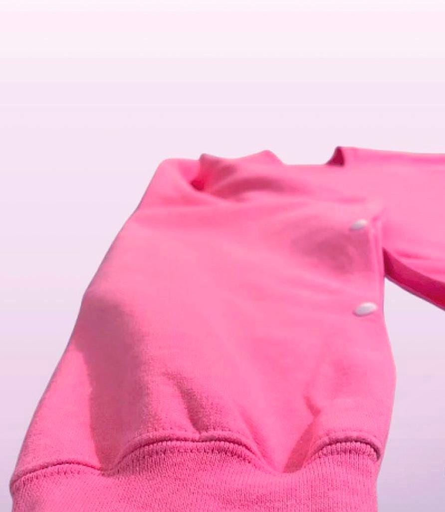 Wrist-or-Hand Surgery Crewneck Sweatshirt with  Button Snaps for Easy Dressing Post Surgery Recovery. Arm & Wrist Fully Open. Surgery Gift Surgery