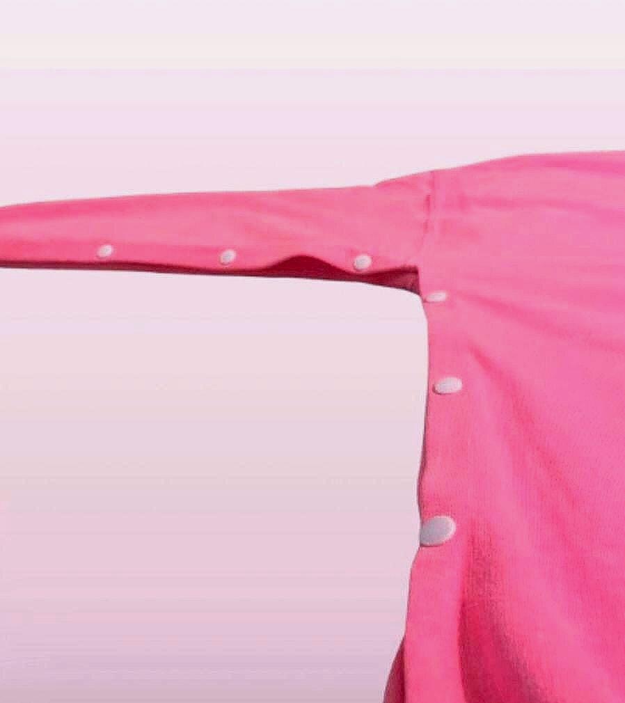 Wrist-or-Hand Surgery Crewneck Sweatshirt with  Button Snaps for Easy Dressing Post Surgery Recovery. Arm & Wrist Fully Open. Surgery Gift Surgery