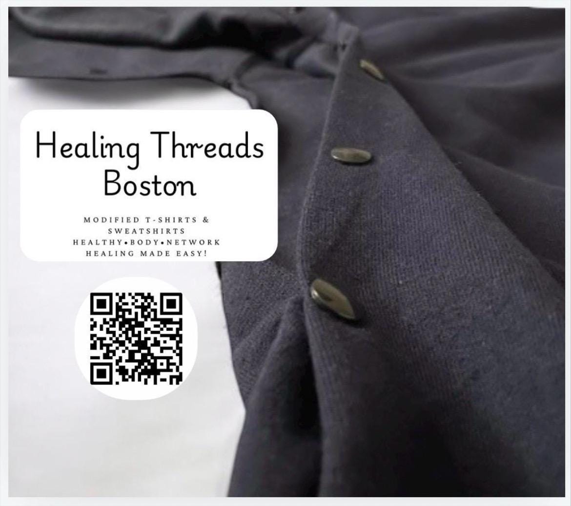 TORSO Navy Adaptive Sweatshirt: Torso Snap Access for Post-Surgery Recovery Scoliosis Fusion clothes for Heart Surgery Spinal Fusion Shirt