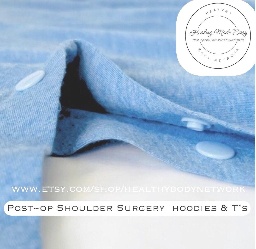 2PK Shoulder Surgery Shirt with Button Snaps for Easy Dressing Shoulder Surgery Gift for Surgery Recovery Healing Cozy Gift Surgery Care Pac