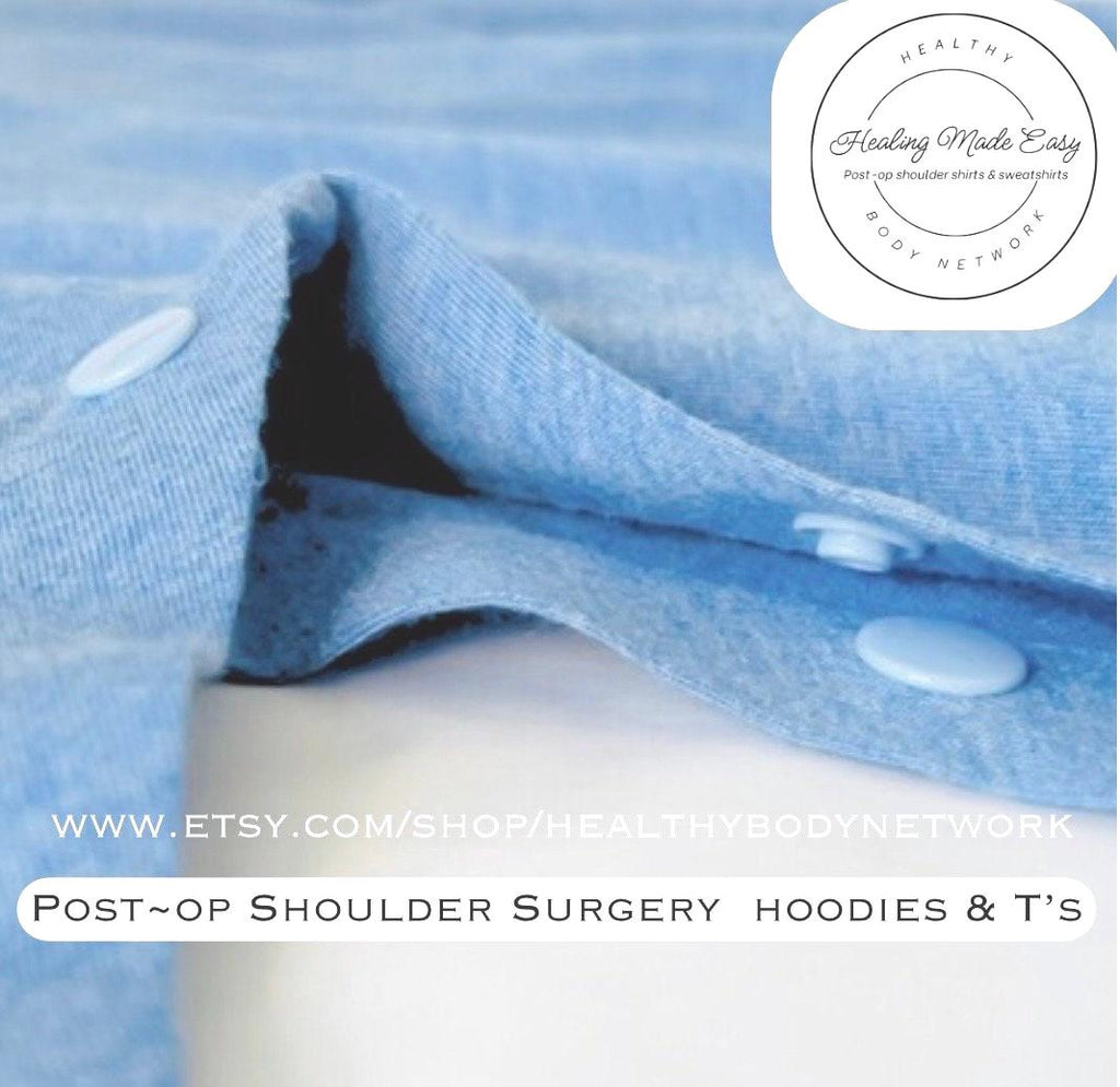 Shoulder Surgery Shirt With Button Snap Closure for Surgery Recovery Shirt Dress independently Columbia Blue Button adapted shirt Gift Box