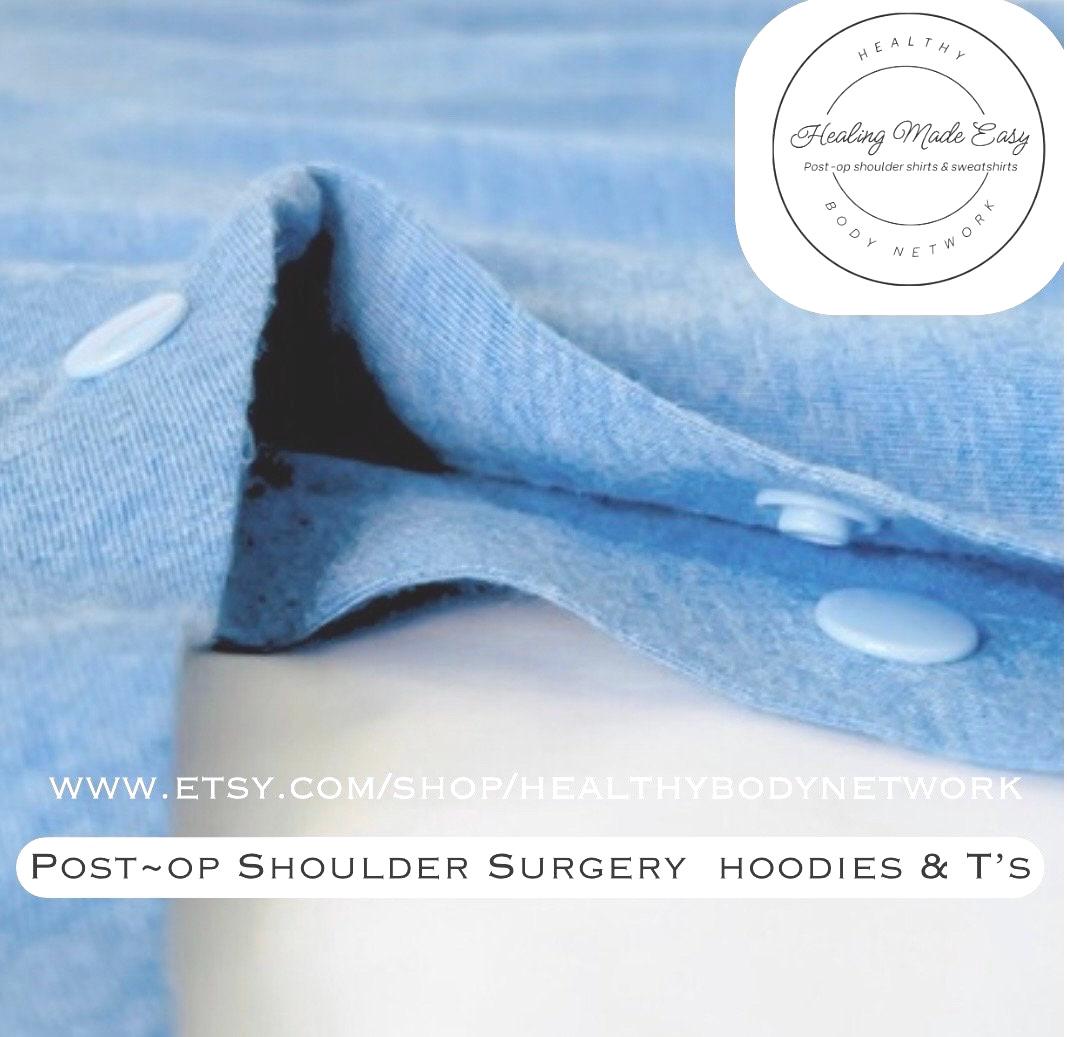 Shoulder Surgery Shirt With Button Snap Closure for Surgery Recovery Shirt Dress independently Columbia Blue Button adapted shirt Gift Box