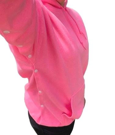 Shoulder Surgery Hoodie Sweatshirt with  Button Snaps for Easy Dressing Post Surgery Recovery Sweatshirt Shoulder Surgery Gift Surgery