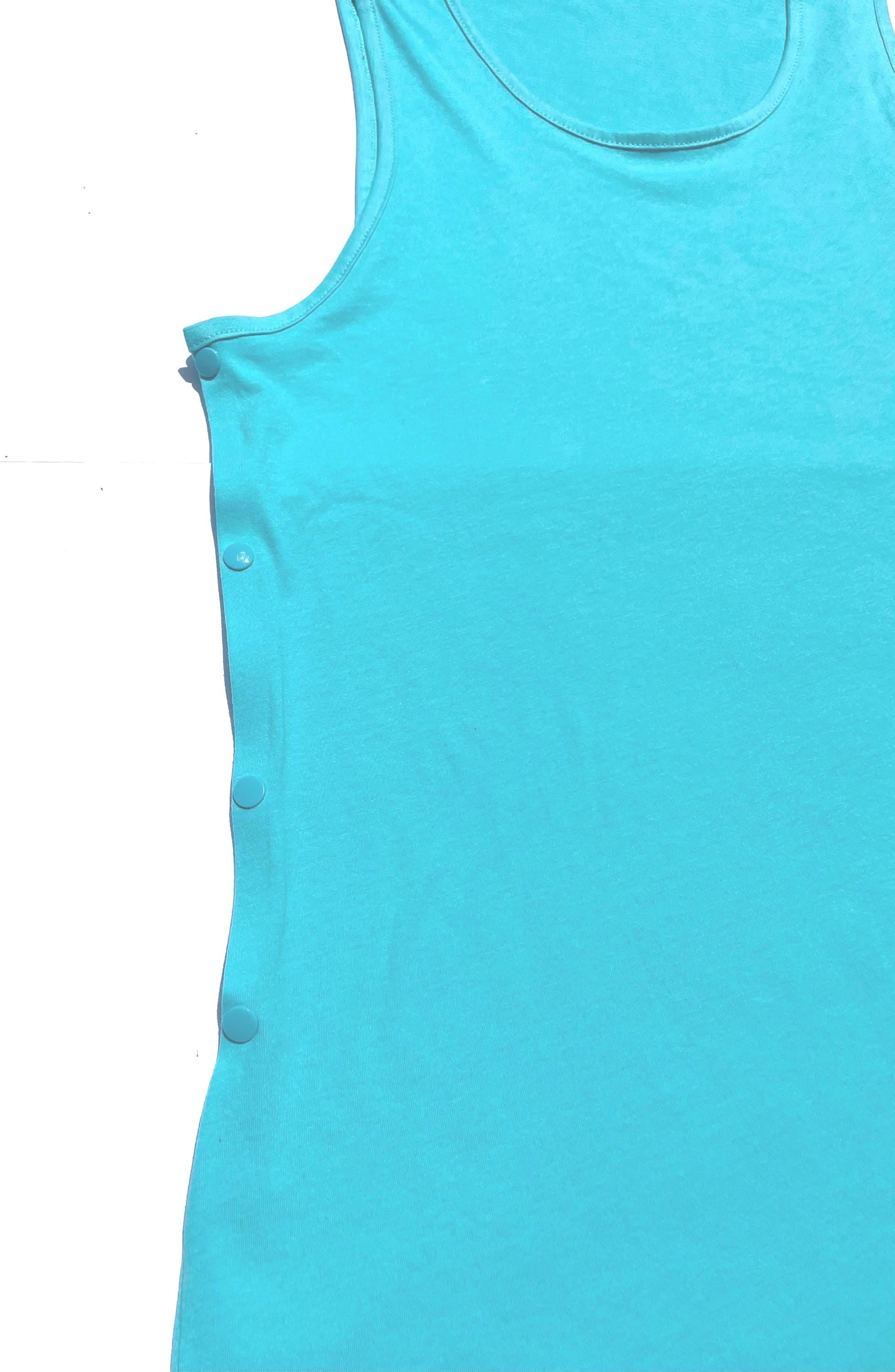 Tahiti Blue Adaptive Tank Top: Shoulder Surgery Recovery Shirt