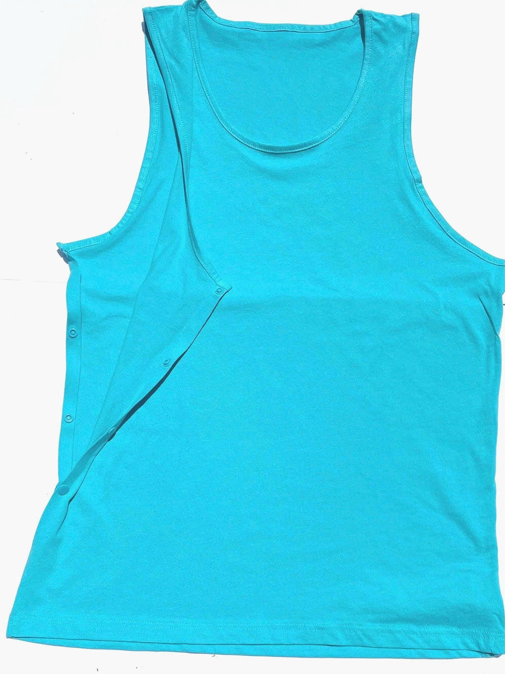 Tahiti Blue Adaptive Tank Top: Shoulder Surgery Recovery Shirt