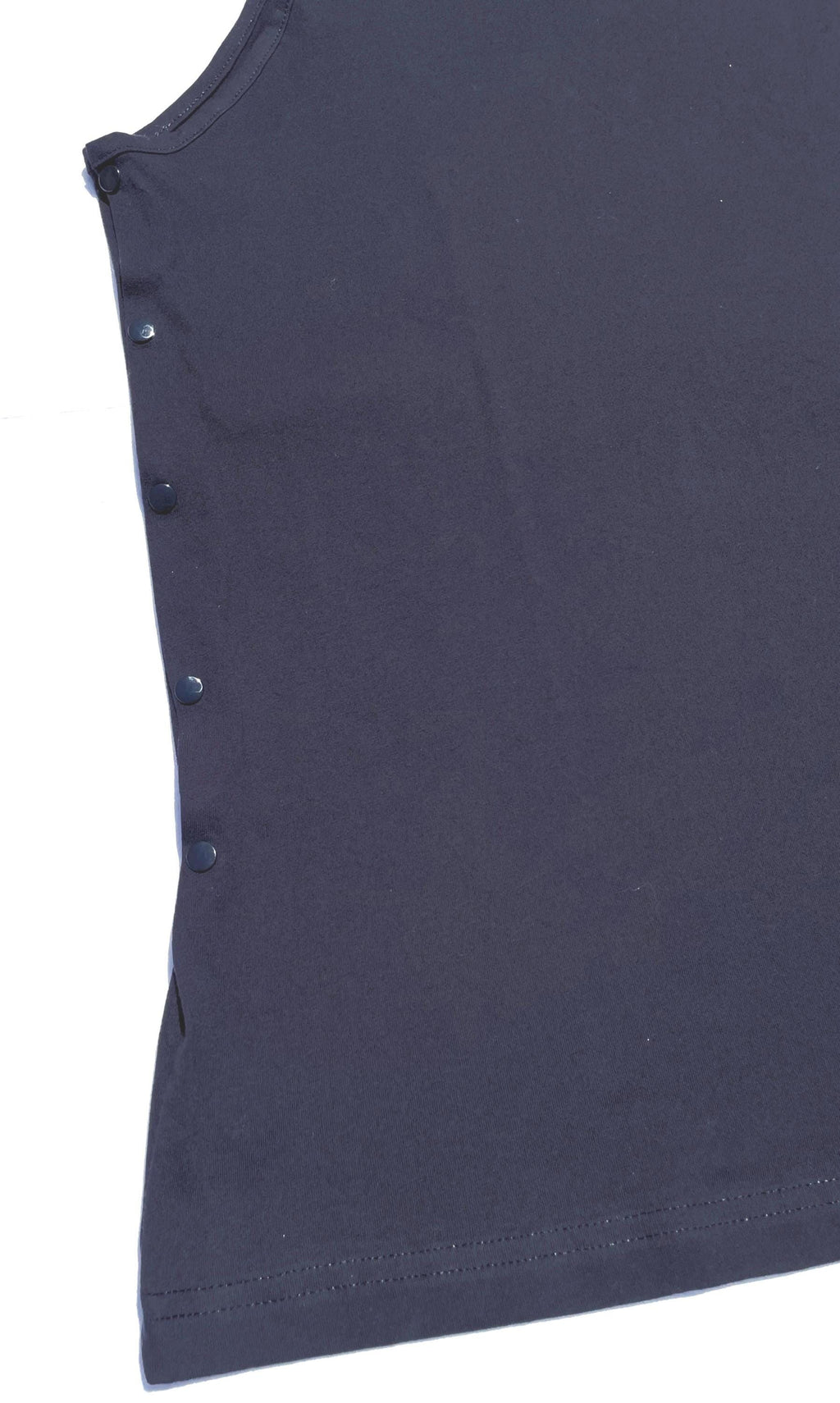 Shoulder Surgery Tank Top: Black Cotton Blend Recovery Shirt with Buttons