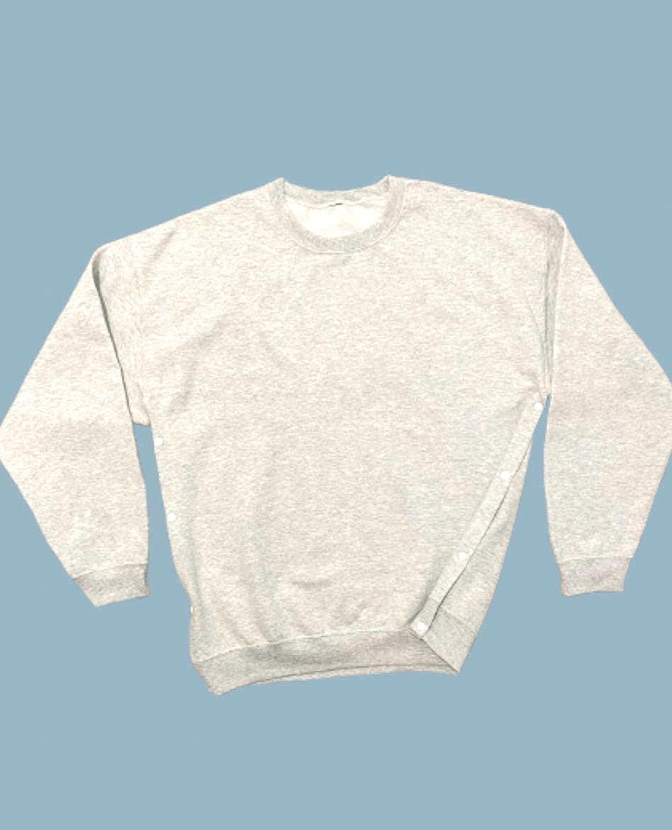 TORSO Navy Adaptive Sweatshirt: Torso Snap Access for Post-Surgery Recovery Scoliosis Fusion clothes for Heart Surgery Spinal Fusion Shirt