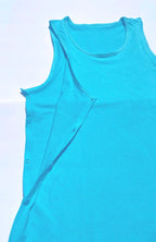 Tahiti Blue Adaptive Tank Top: Shoulder Surgery Recovery Shirt