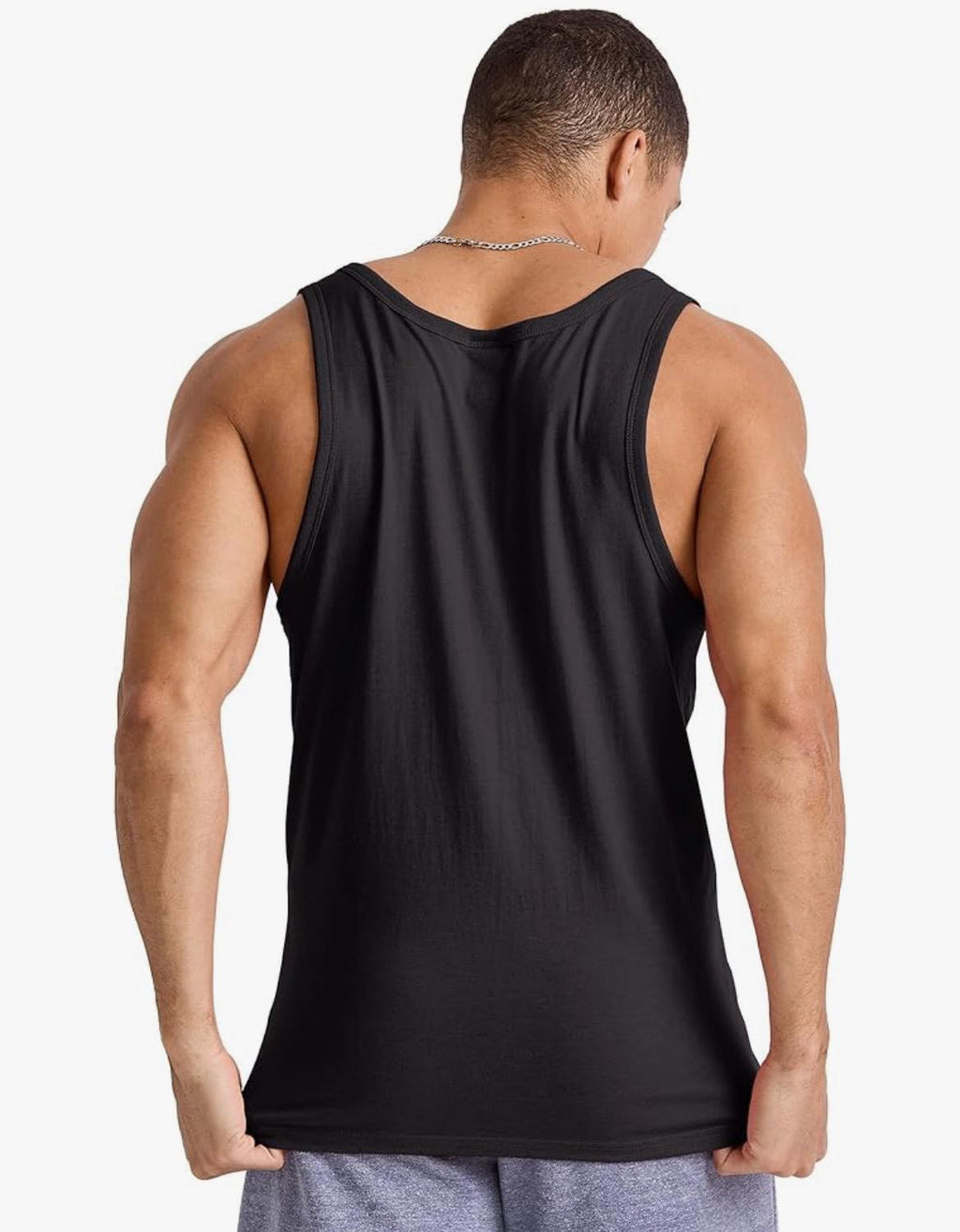 Shoulder Surgery Tank Top: Black Cotton Blend Recovery Shirt with Buttons
