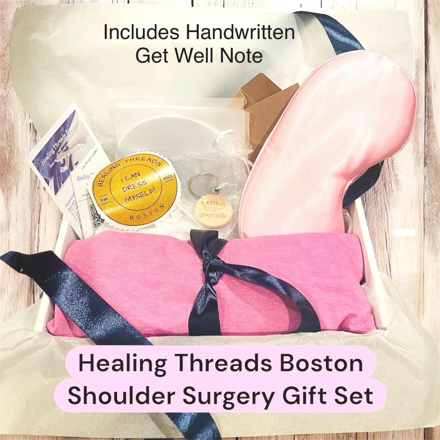 GIFT BOX Shoulder Surgery Gift with Handwritten Note Shoulder Surger Shirt Get Well Gift Shoulder Surgery Shirt with buttons care package