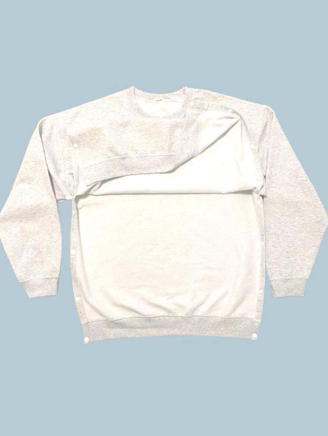 TORSO Adaptive Pink Crewneck Sweatshirt Scoliosis Surgery Heart Surgery • Spinal Fusion g-tube Torso Snap Sides for Post-Surgery Recovery