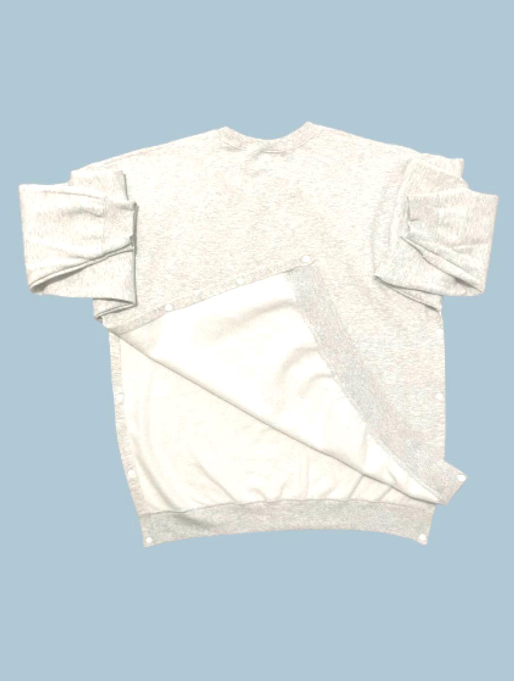 TORSO Adaptive Pink Crewneck Sweatshirt Scoliosis Surgery Heart Surgery • Spinal Fusion g-tube Torso Snap Sides for Post-Surgery Recovery