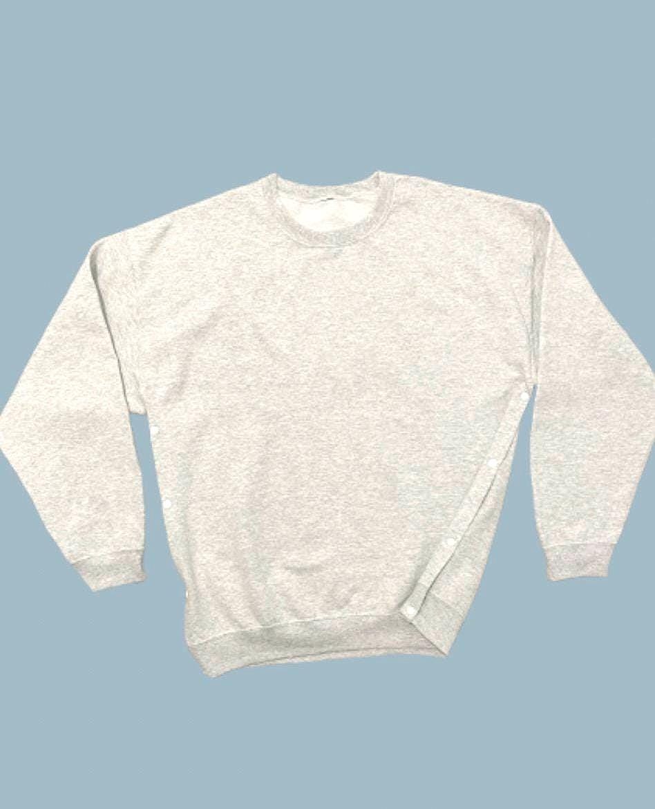 TORSO Adaptive Pink Crewneck Sweatshirt Scoliosis Surgery Heart Surgery • Spinal Fusion g-tube Torso Snap Sides for Post-Surgery Recovery