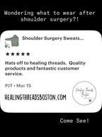 Wrist-or-Hand Surgery Hoodie with Arm FULLY CUT including WRIST •  Indicated for surgery on wrist or hand, when not able to get wrist through cuff of sweatshirt